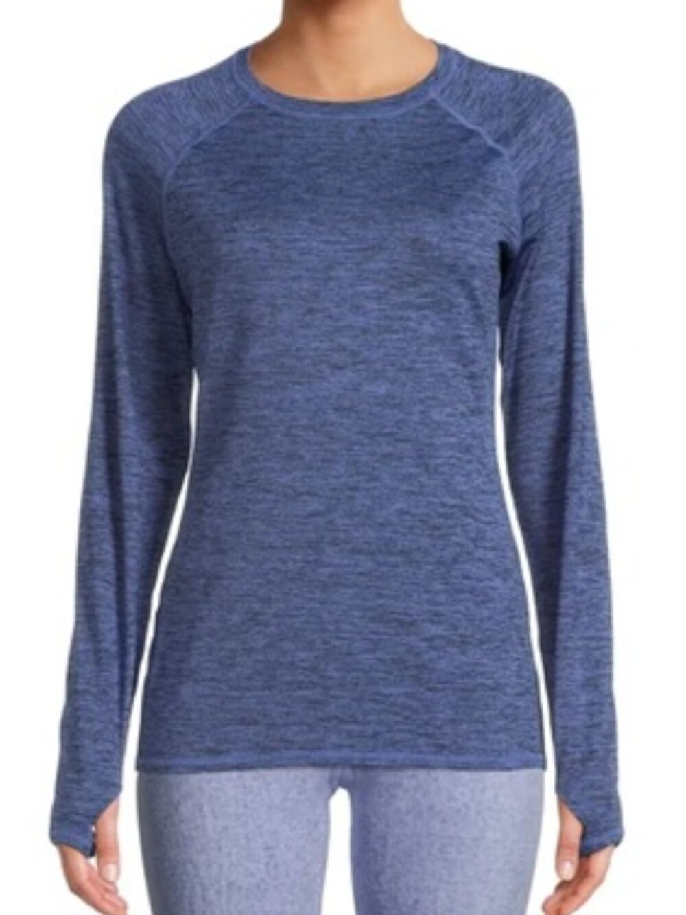 Cuddl Duds ClimateRight Women's Blue Heather Thermal Plush Warmth Base Layer Top